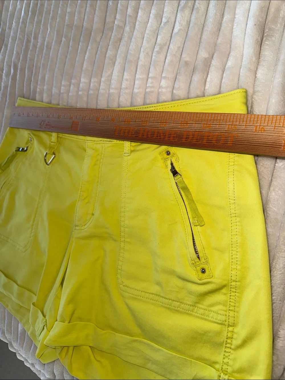 White House Black Market Pret a play Neon Yellow High-Waist Shorts size 4 - Picture 5 of 8